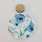 38mm BLUE FLORAL Acrylic DANGLES