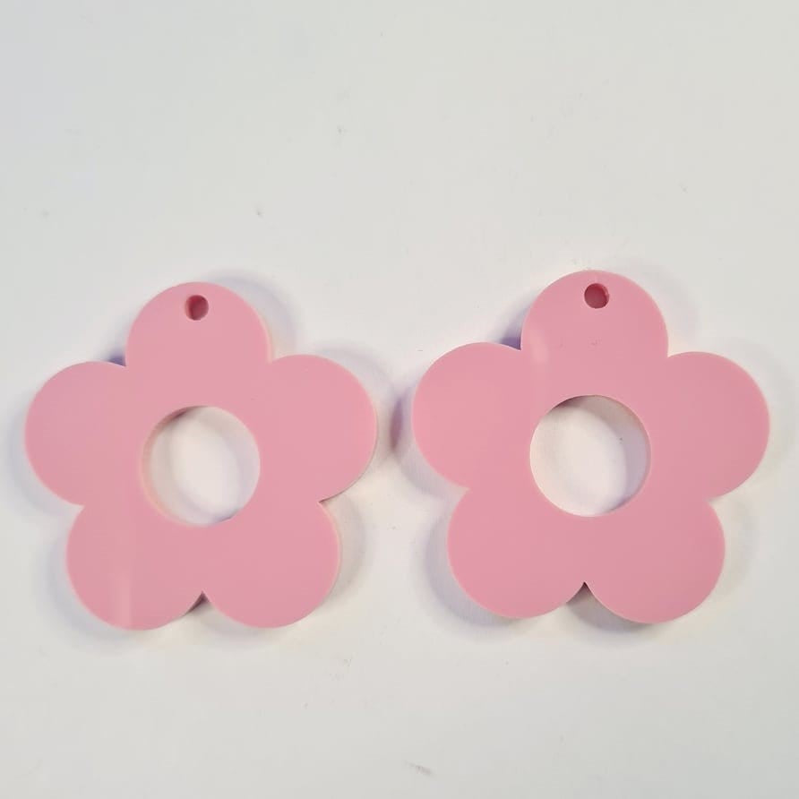 30mm PASTEL PINK Acrylic FLOWERS