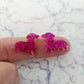 19mm HOT PINK GLITTER Acrylic DACHSHUNDS