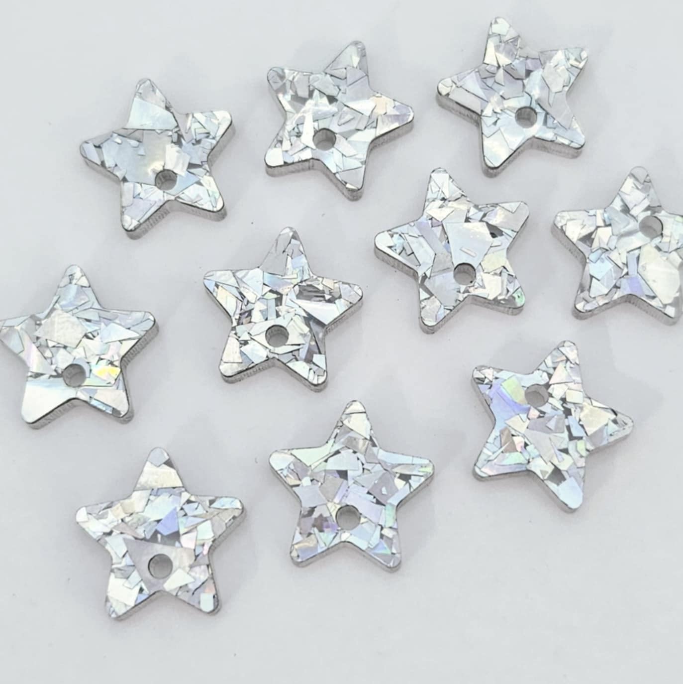 holographic silver glitter star Christmas DIY earring supplies laser cut acrylic toppers studs blanks