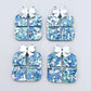 chunky aqua glitter blue silver mirror Christmas present bows DIY earring supplies laser cut acrylic dangles blanks