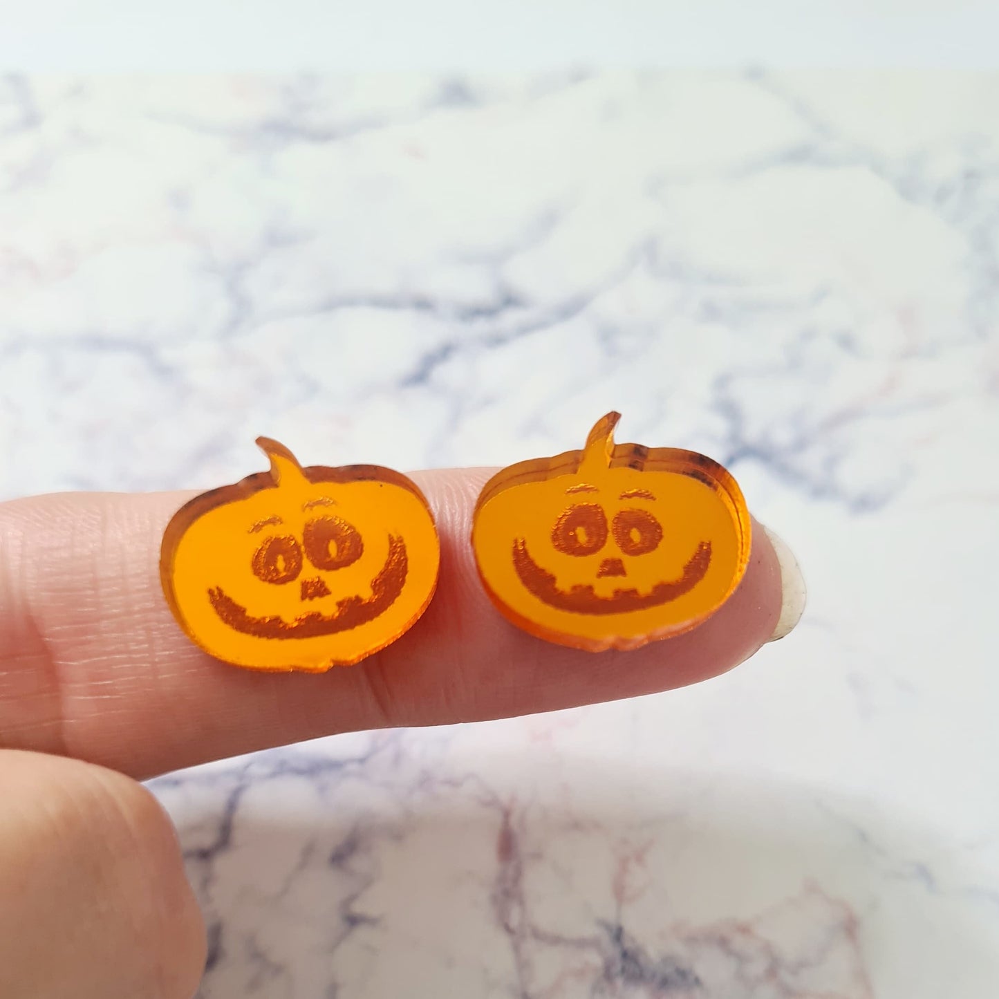 16mm ORANGE MIRROR Acrylic JACK-O'-LANTERN.