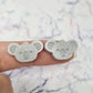 20mm GREY SILVER GLITTER Acrylic KOALAS