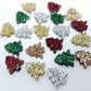 12mm kids Christmas tree green red silver gold rose gold glitter mixed pack DIY earring supplies laser cut acrylic studs blanks