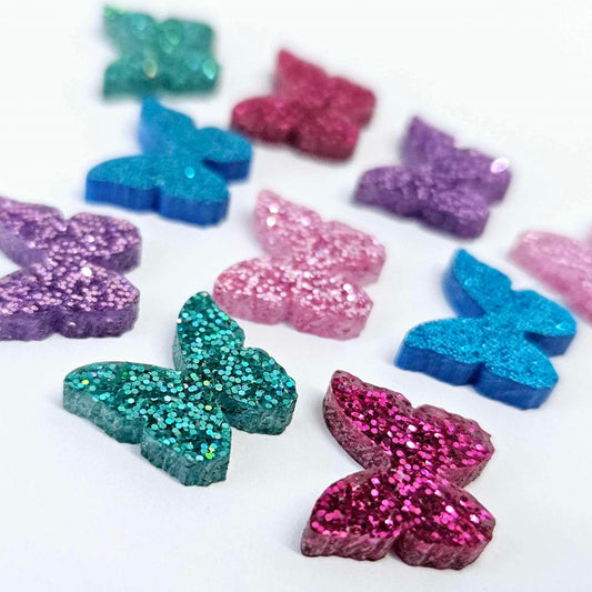 15mm GLITTER Acrylic BUTTERFLY MIXED PACK