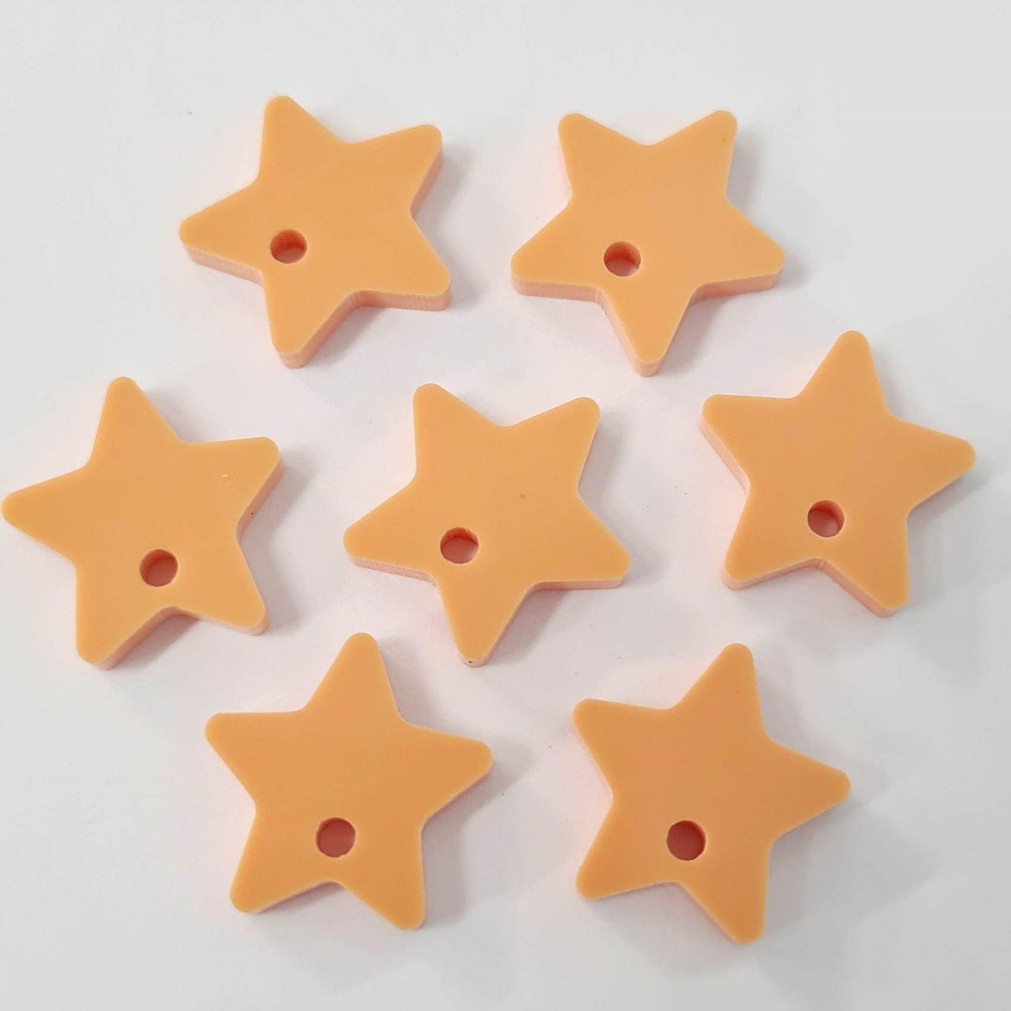 16mm PASTEL ORANGE Acrylic STAR Toppers/Studs