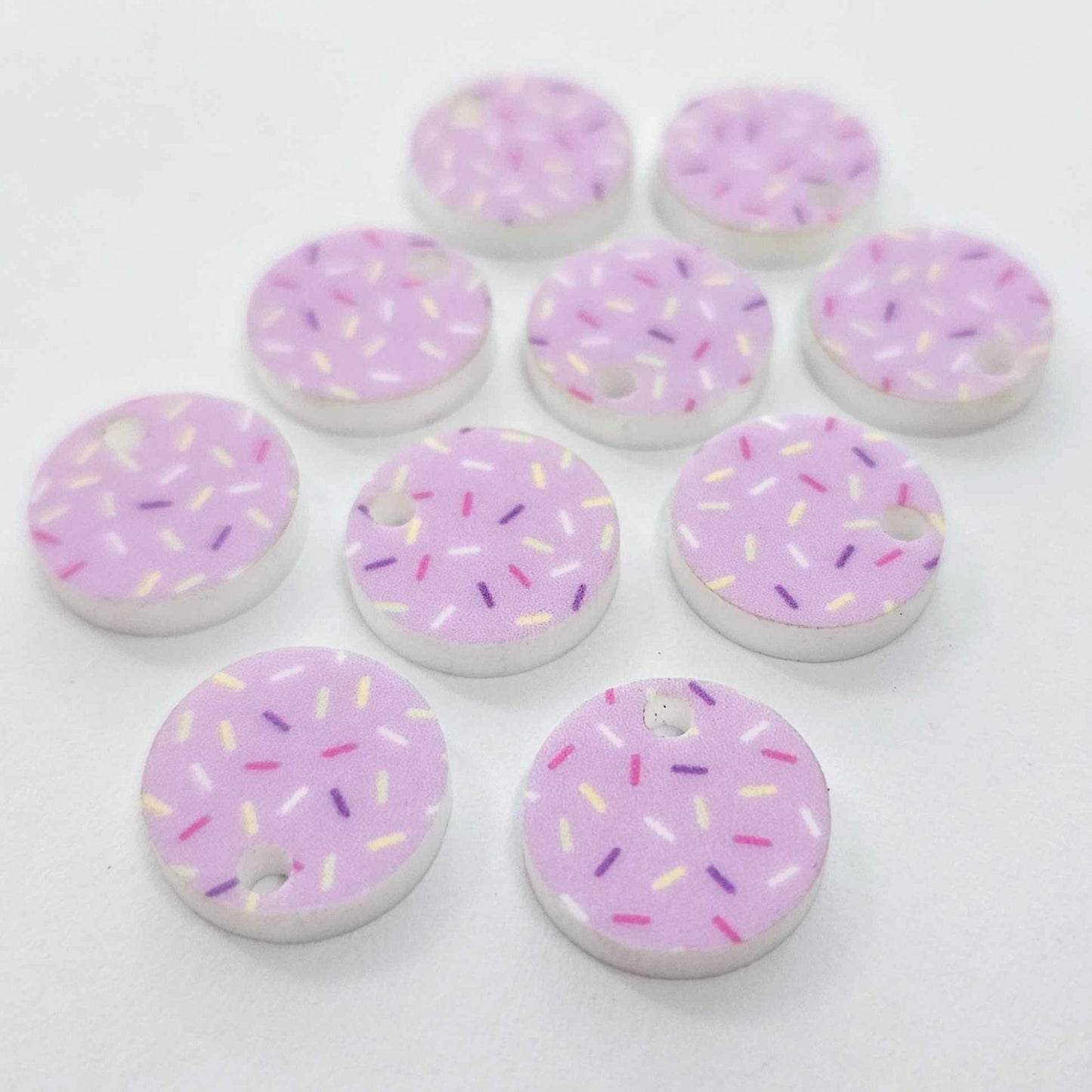 14mm PURPLE SPRINKLE Acrylic Toppers/Studs