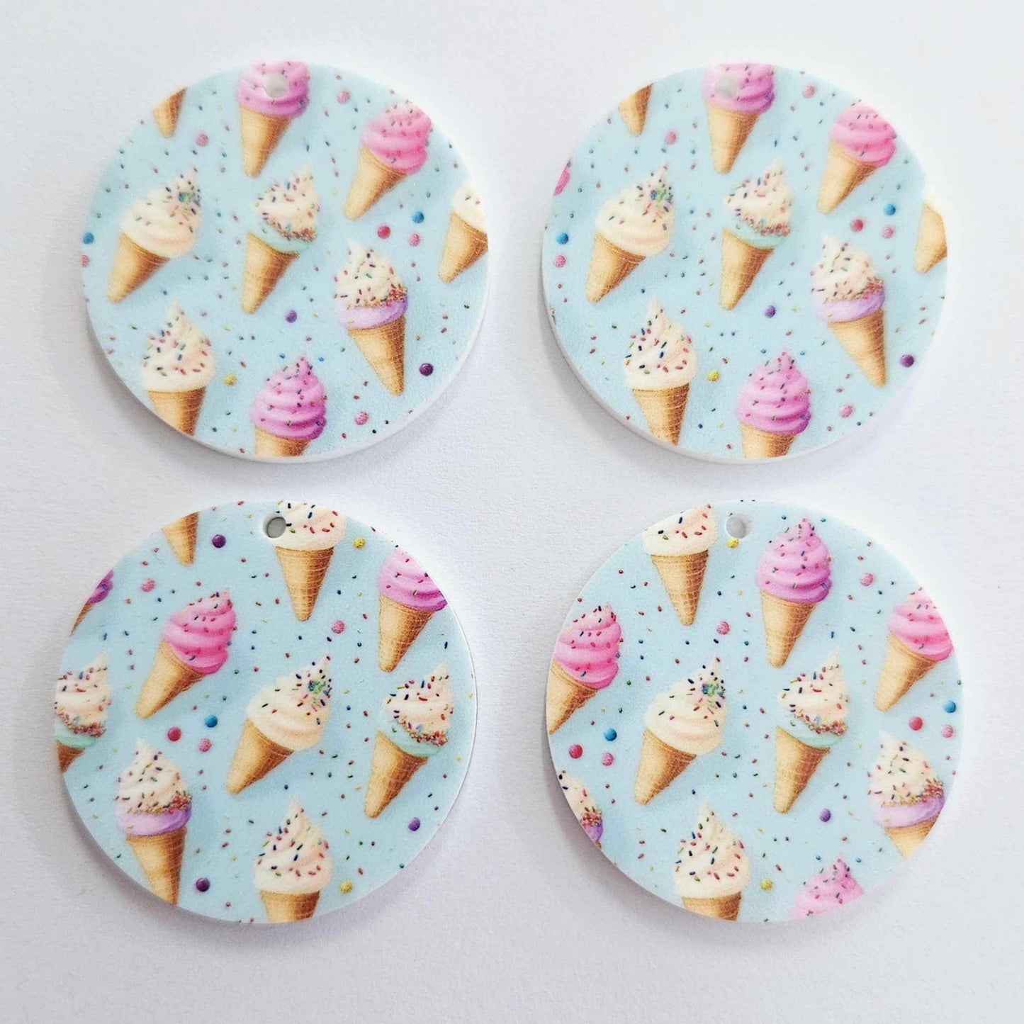 38mm ICE-CREAM Acrylic Dangles