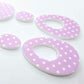 40mm PURPLE POLKA DOT Acrylic Dangles, with toppers