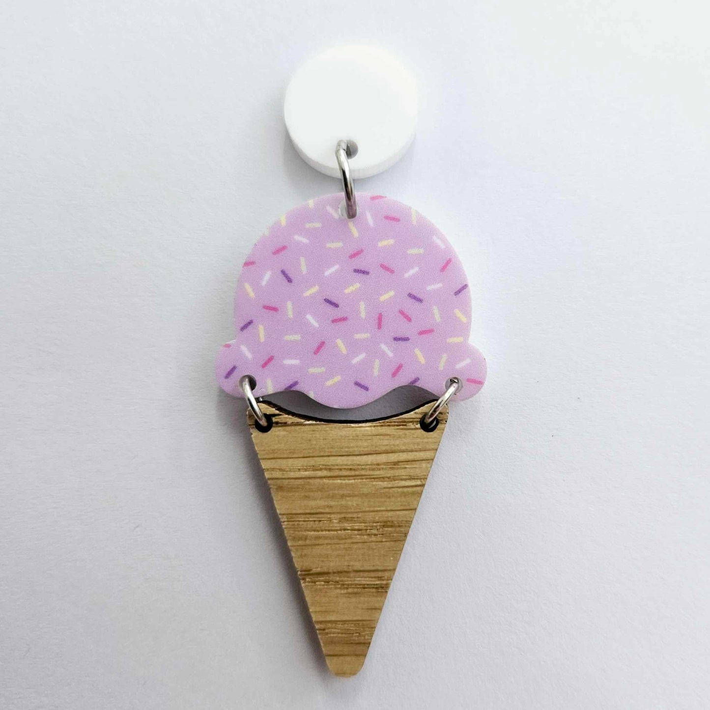 50mm PURPLE SPRINKLE Acrylic SINGLE SCOOP ICE-CREAM