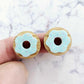 20mm OAK & AQUA SPRINKLE Acrylic DONUTS