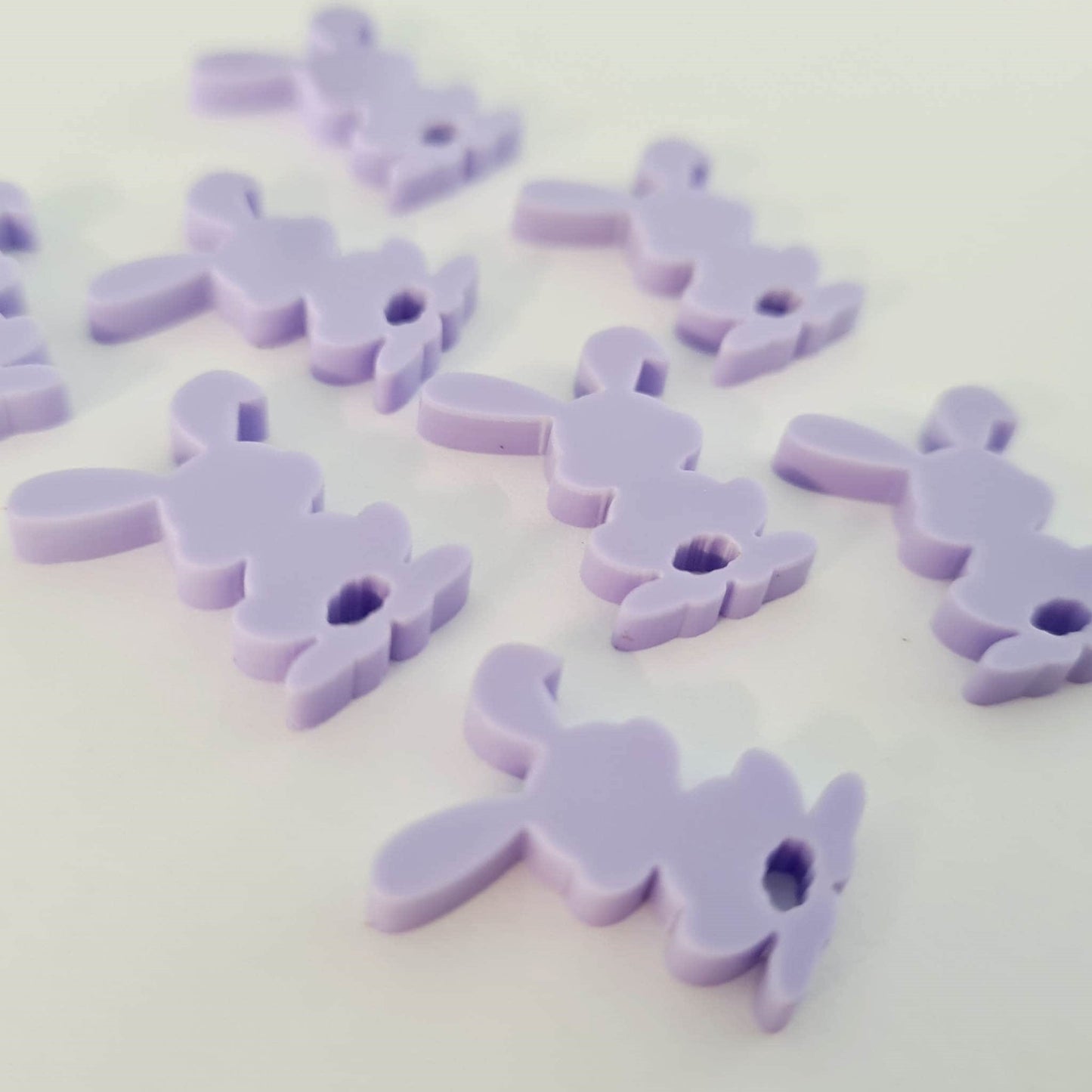 18mm PASTEL PURPLE Acrylic BUNNIES