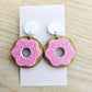 35mm OAK & PINK SPRINKLE Acrylic DONUTS