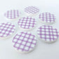 20mm PURPLE GINGHAM Acrylic CIRCLES.