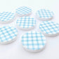 20mm BLUE GINGHAM Acrylic CIRCLES