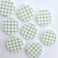 20mm GREEN GINGHAM Acrylic CIRCLES