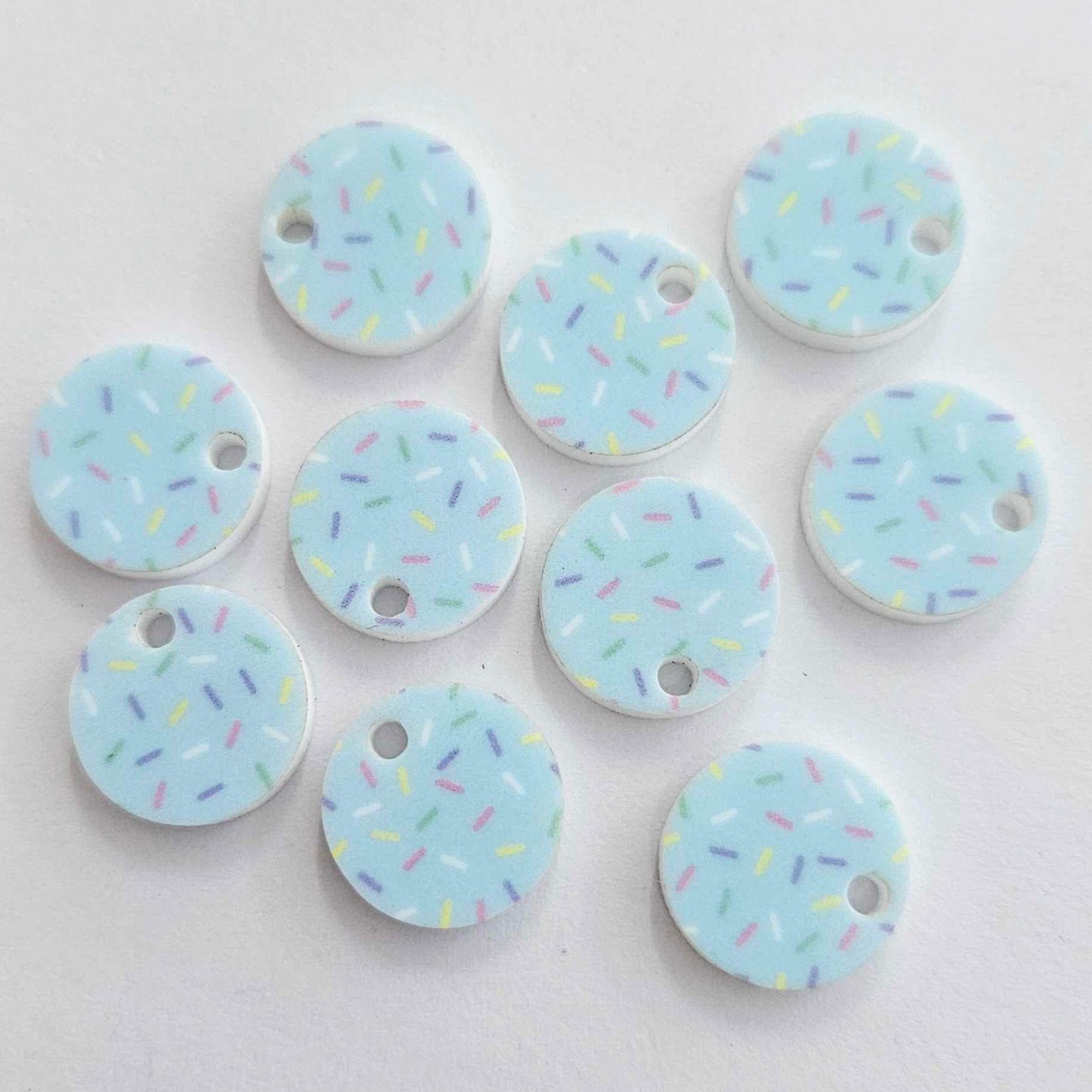 14mm BLUE SPRINKLE Acrylic Toppers/Studs