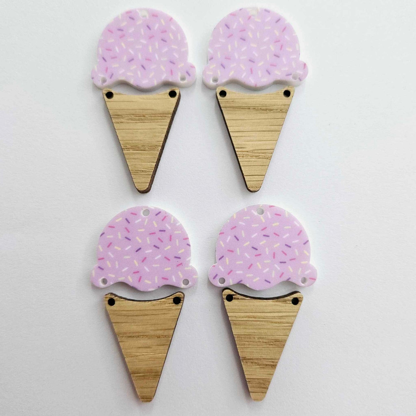 50mm PURPLE SPRINKLE Acrylic SINGLE SCOOP ICE-CREAM