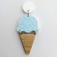 50mm BLUE SPRINKLE Acrylic SINGLE SCOOP ICE-CREAM