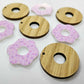 35mm OAK & PURPLE SPRINKLE Acrylic DONUTS