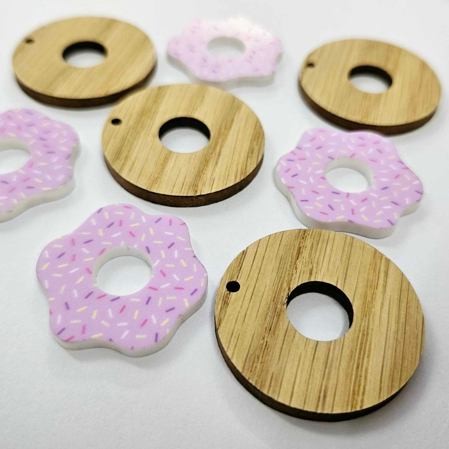 35mm OAK & PURPLE SPRINKLE Acrylic DONUTS