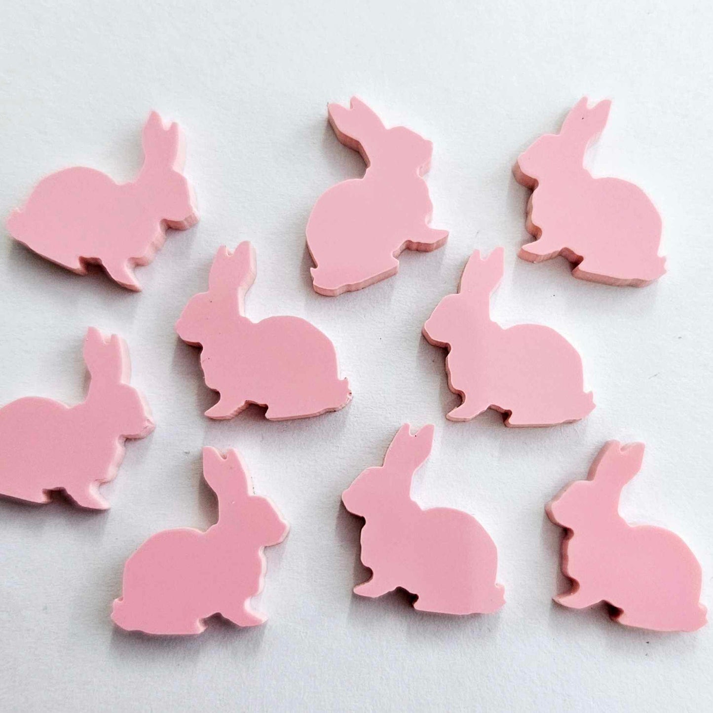 15mm PASTEL PINK Acrylic BUNNIES