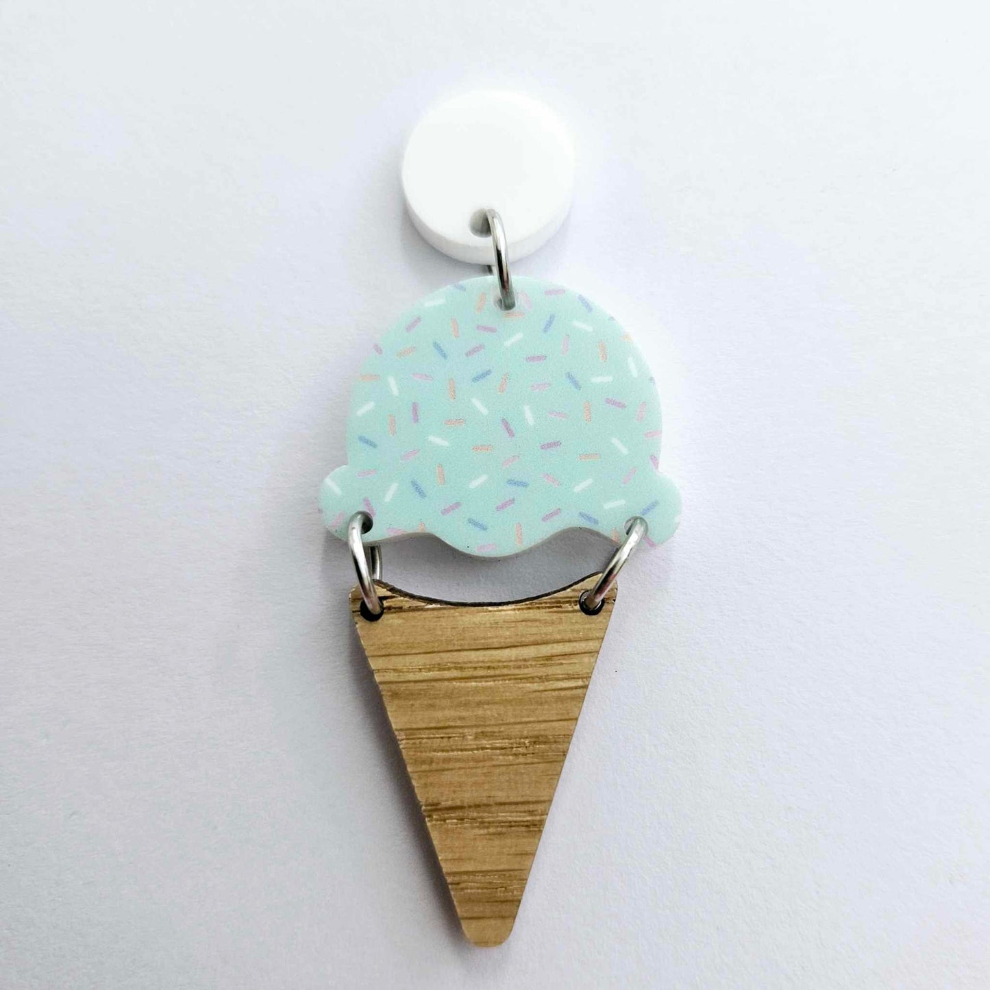 50mm AQUA SPRINKLE Acrylic SINGLE SCOOP ICE-CREAM