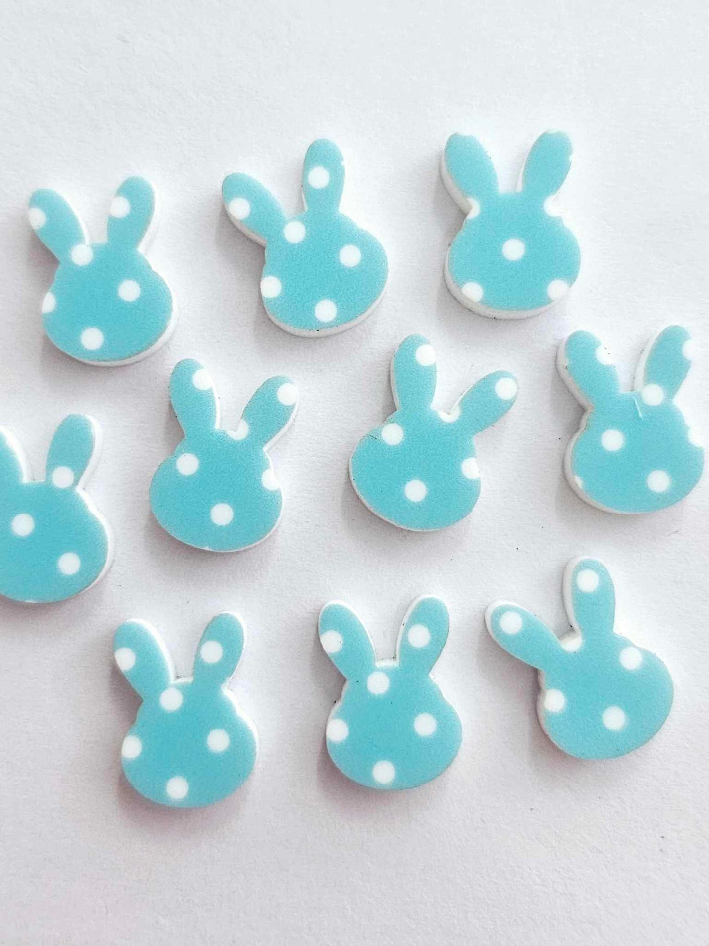 14mm BLUE POLKA DOT Acrylic MINI BUNNIES