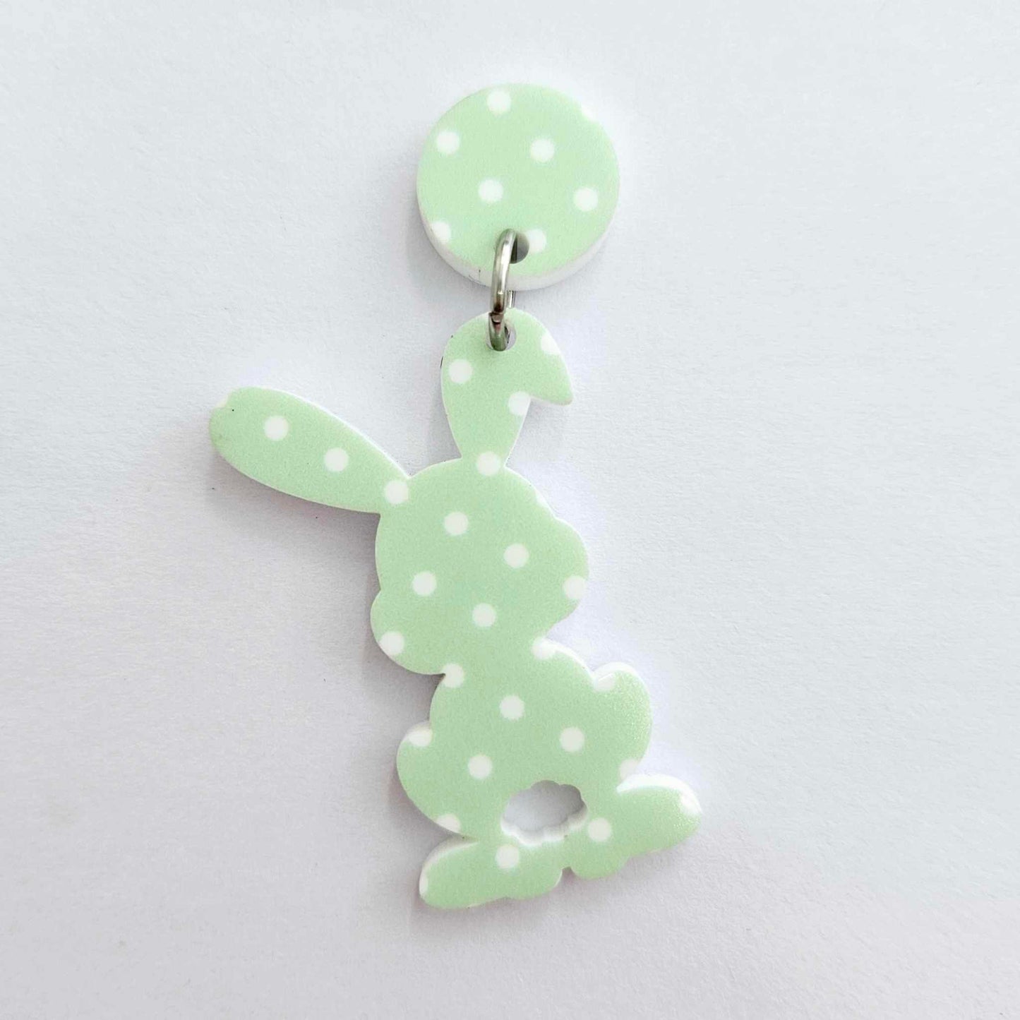 14mm GREEN POLKA DOT Acrylic Toppers/Studs