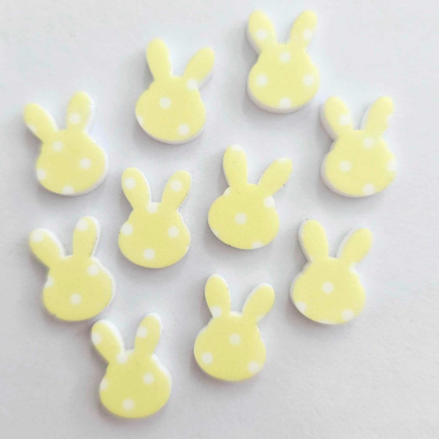 14mm YELLOW POLKA DOT Acrylic MINI BUNNIES