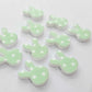 14mm GREEN POLKA DOT Acrylic MINI BUNNIES