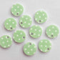 14mm GREEN POLKA DOT Acrylic Toppers/Studs