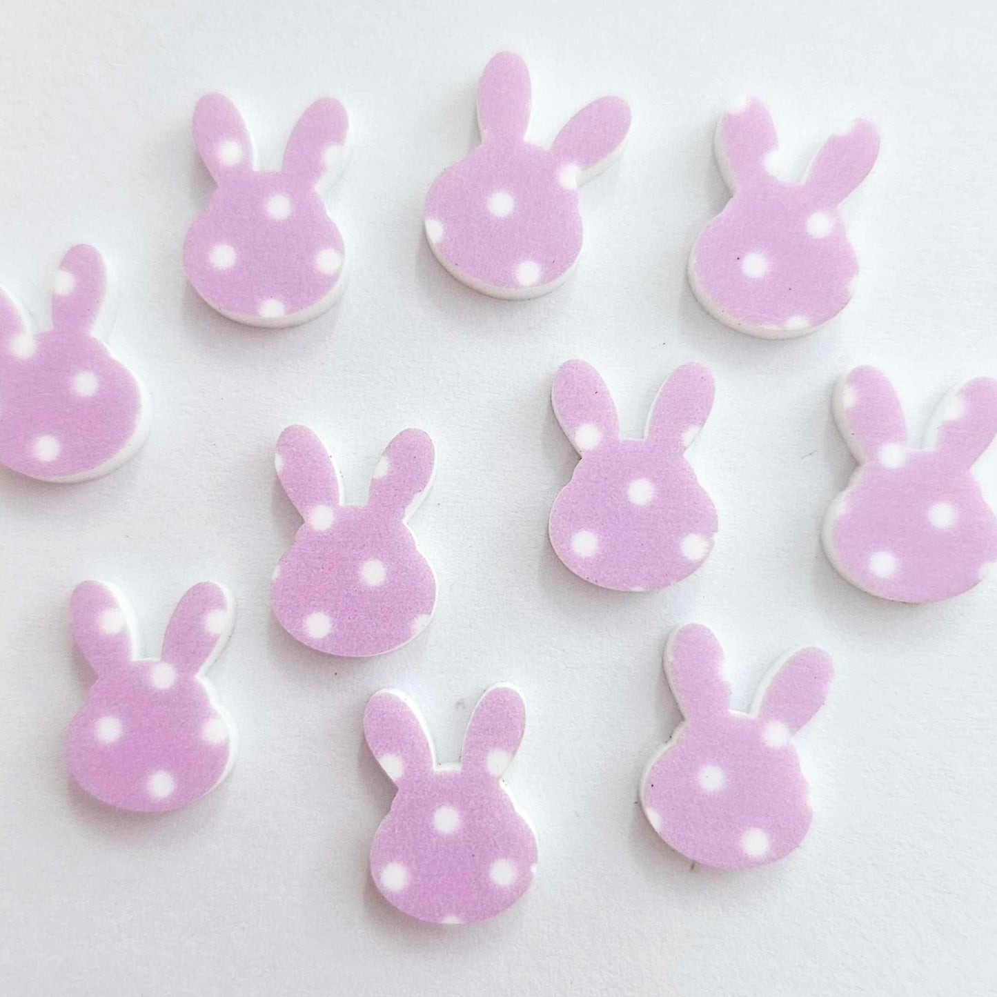 14mm PURPLE POLKA DOT Acrylic MINI BUNNIES