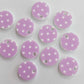 14mm PURPLE POLKA DOT Acrylic Toppers/Studs