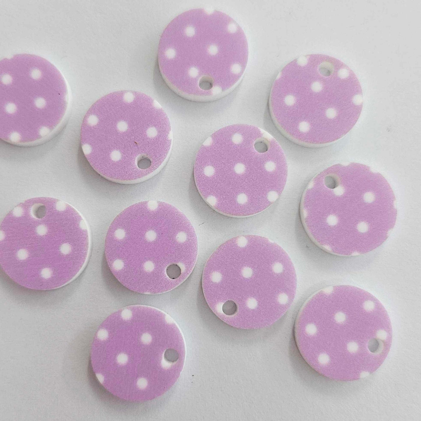 14mm PURPLE POLKA DOT Acrylic Toppers/Studs