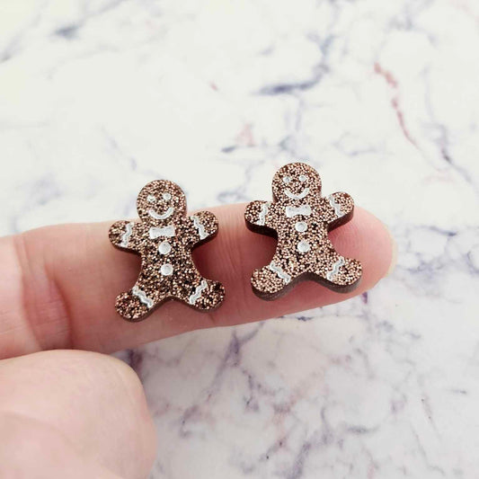 18mm COPPER GLITTER Acrylic GINGERBREAD MEN