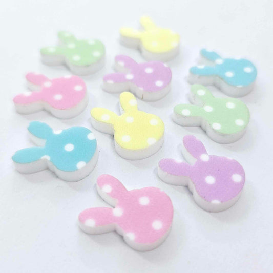 14mm POLKA DOT Acrylic MINI BUNNIES MIXED PACK