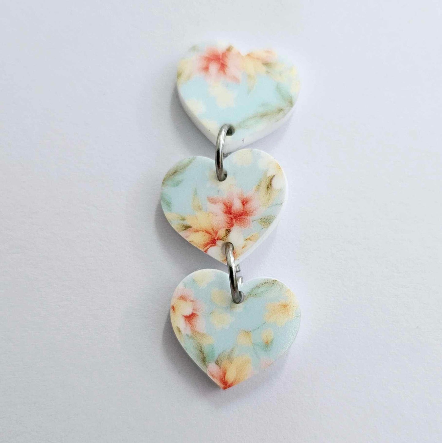 18mm FLORAL BLOOM 3 Layered HEARTS