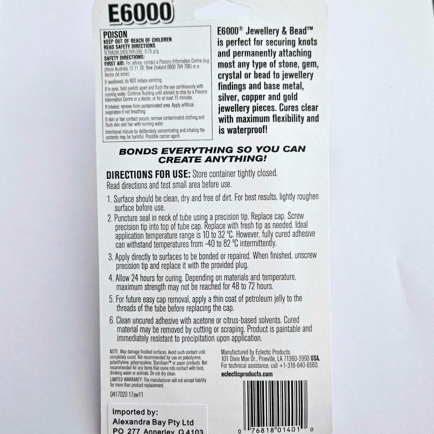 E6000 JEWELLERY & BEAD Craft Glue with Precision tips