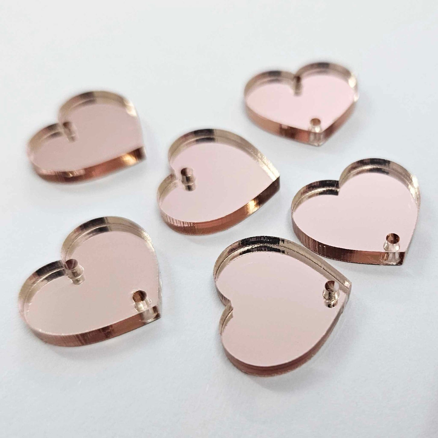 18mm ROSE GOLD MIRROR 3 Layered HEARTS