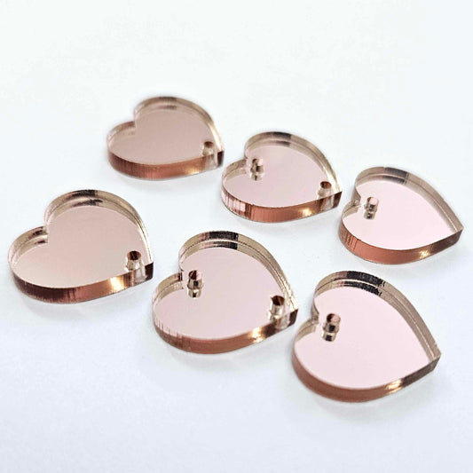 18mm ROSE GOLD MIRROR 3 Layered HEARTS