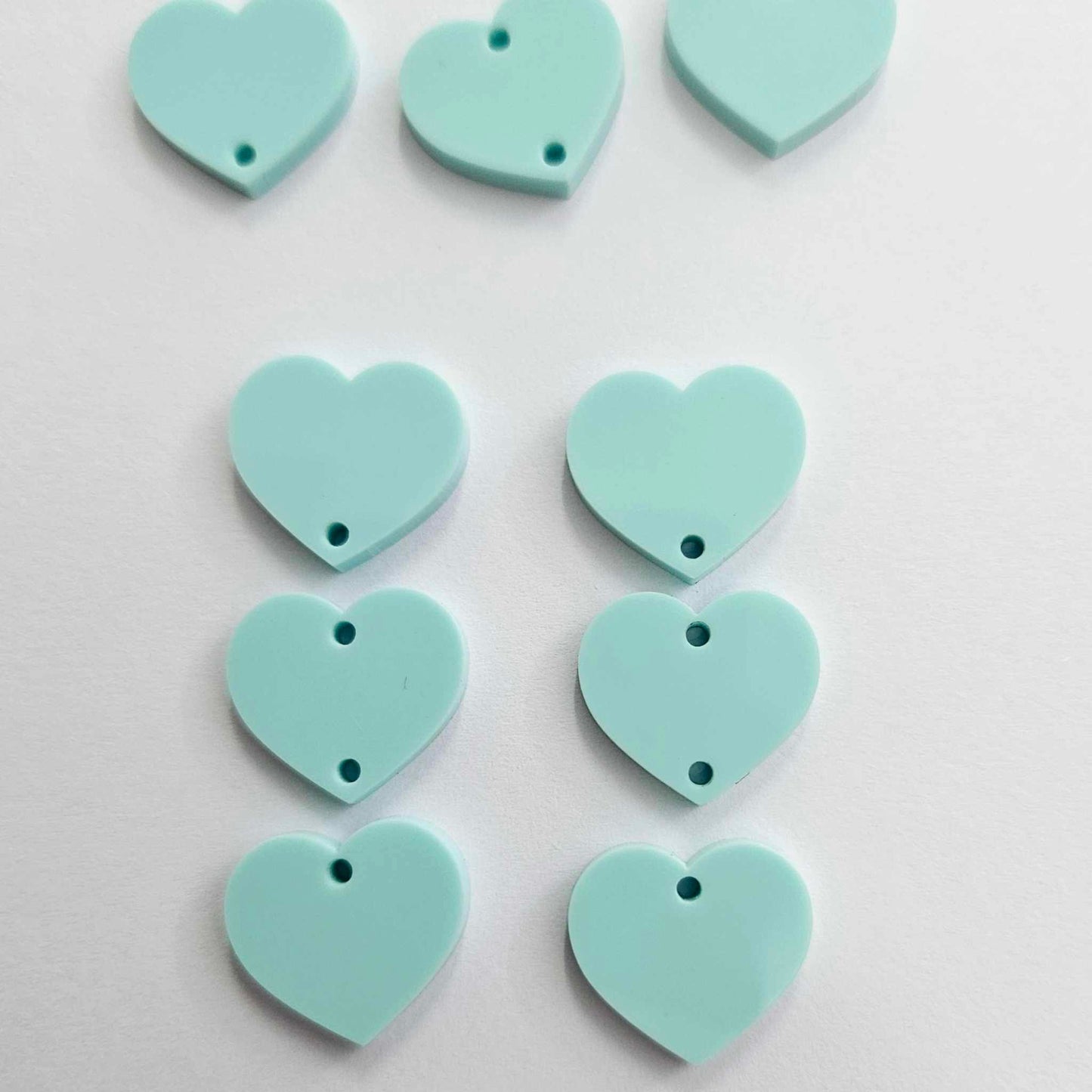 18mm Pastel TURQUOISE (Aqua) 3 Layered HEARTS