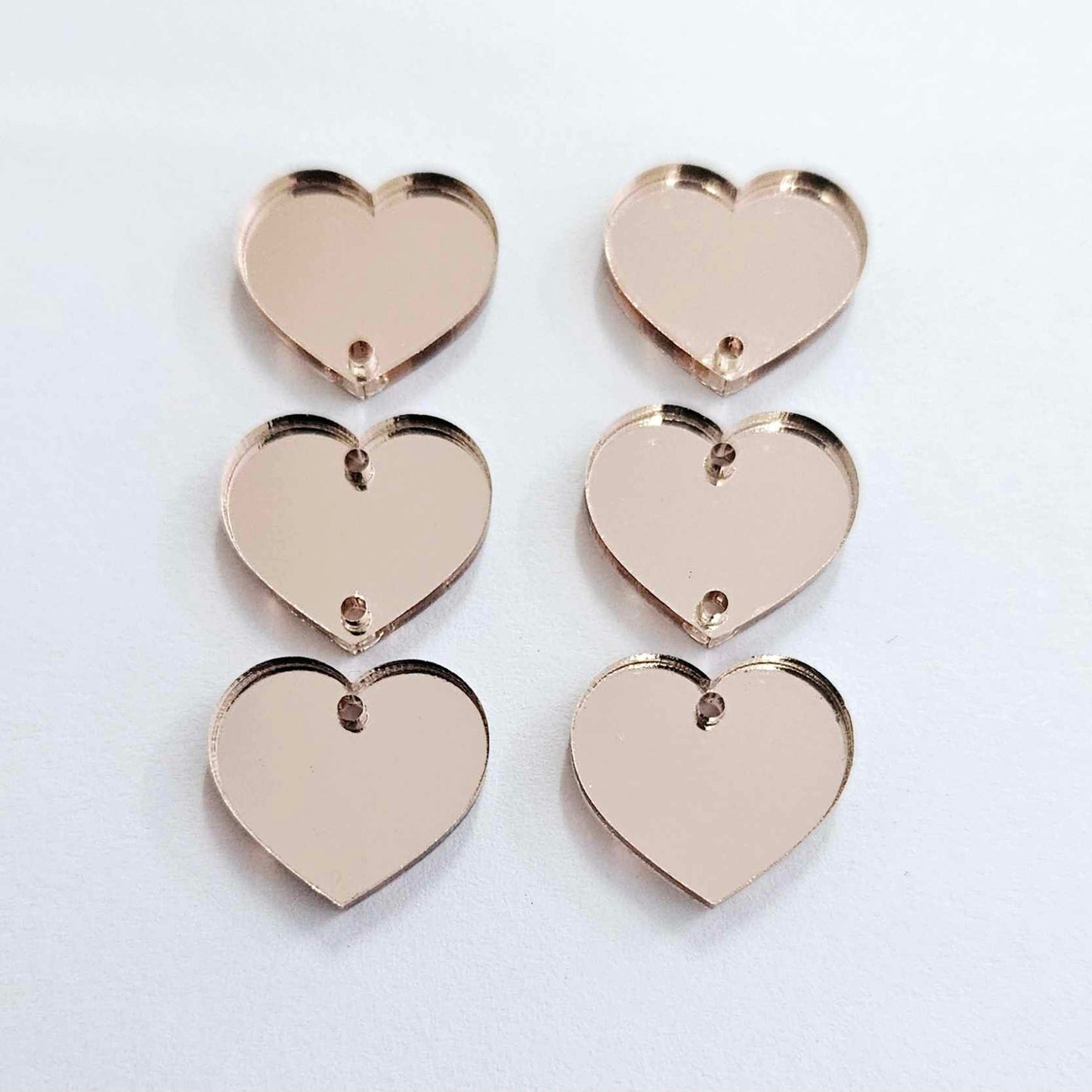 18mm ROSE GOLD MIRROR 3 Layered HEARTS