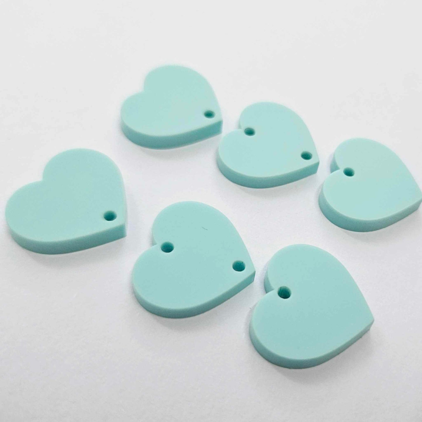 18mm Pastel TURQUOISE (Aqua) 3 Layered HEARTS