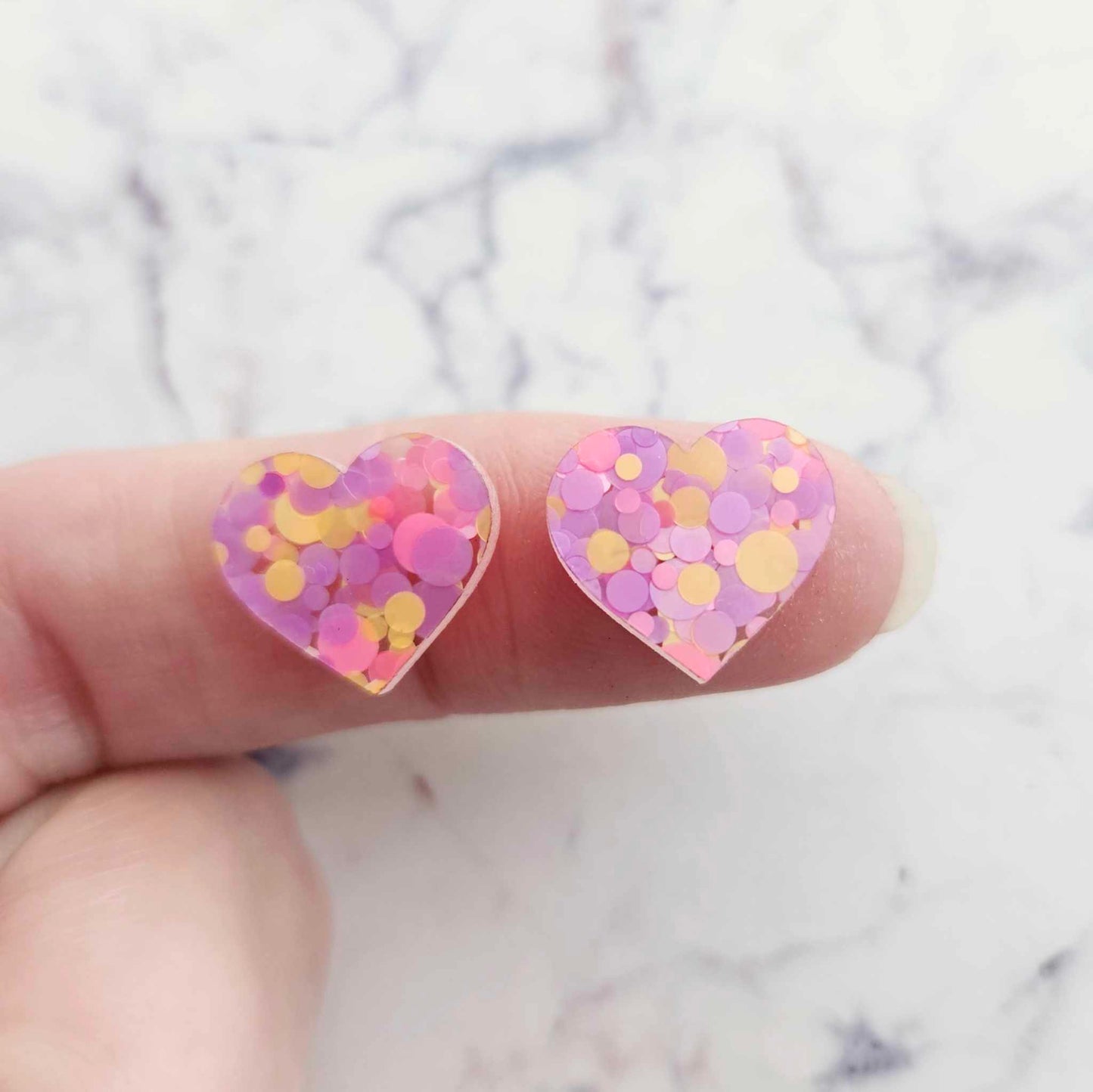 14mm FLUORESCENT CONFETTI Acrylic HEARTS