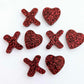 16mm RED GLITTER Acrylic X and O's