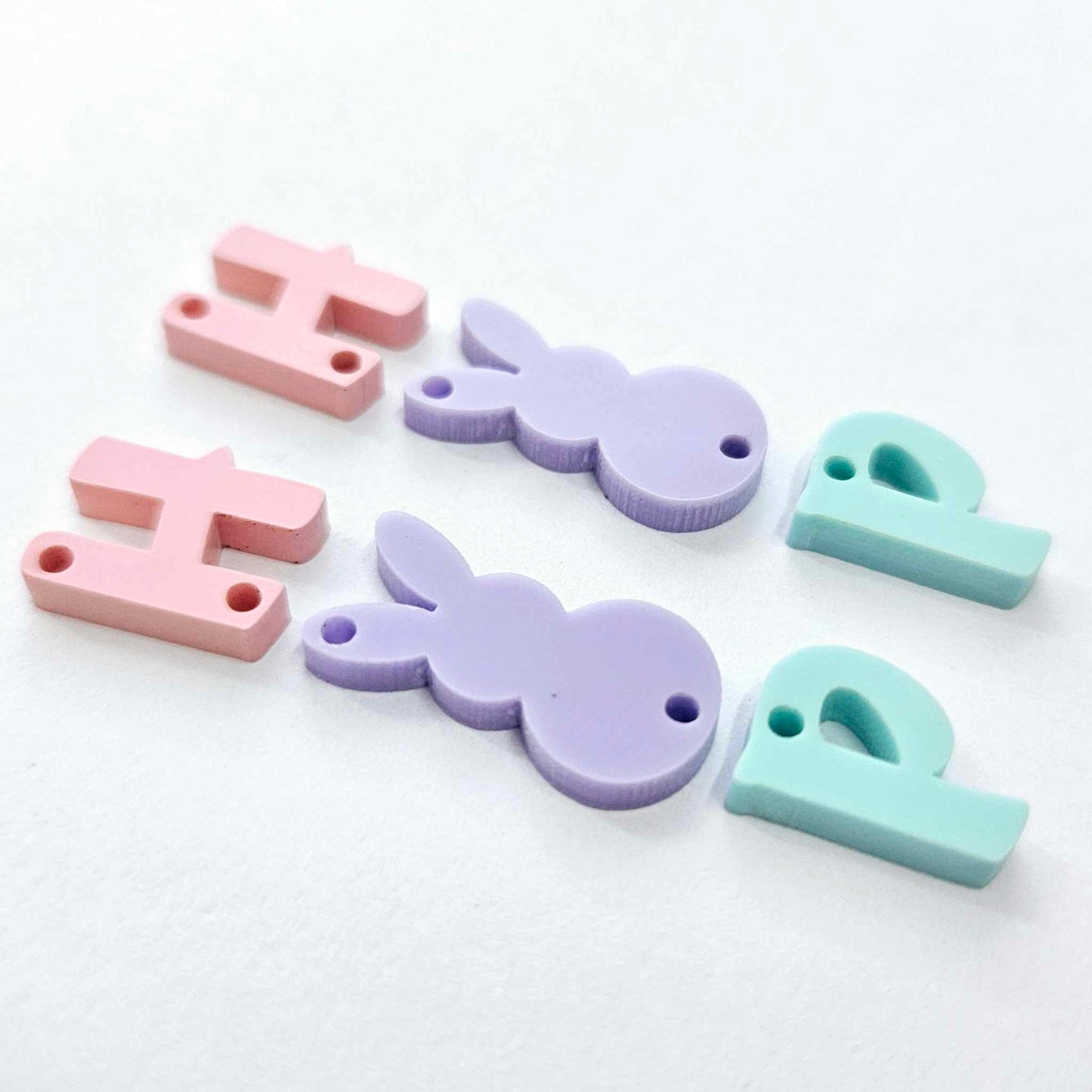 50mm PASTEL Acrylic HOP HOP Dangles