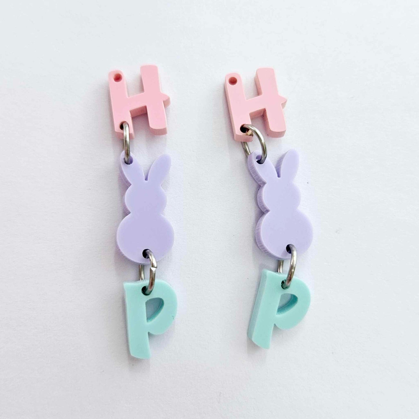 50mm PASTEL Acrylic HOP HOP Dangles