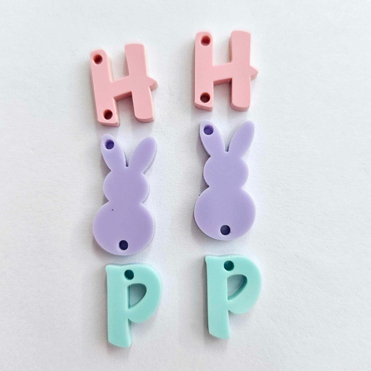 50mm PASTEL Acrylic HOP HOP Dangles