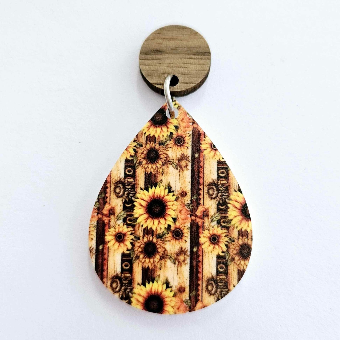 40mm COUNTRY SUNFLOWER Acrylic TEARDROPS